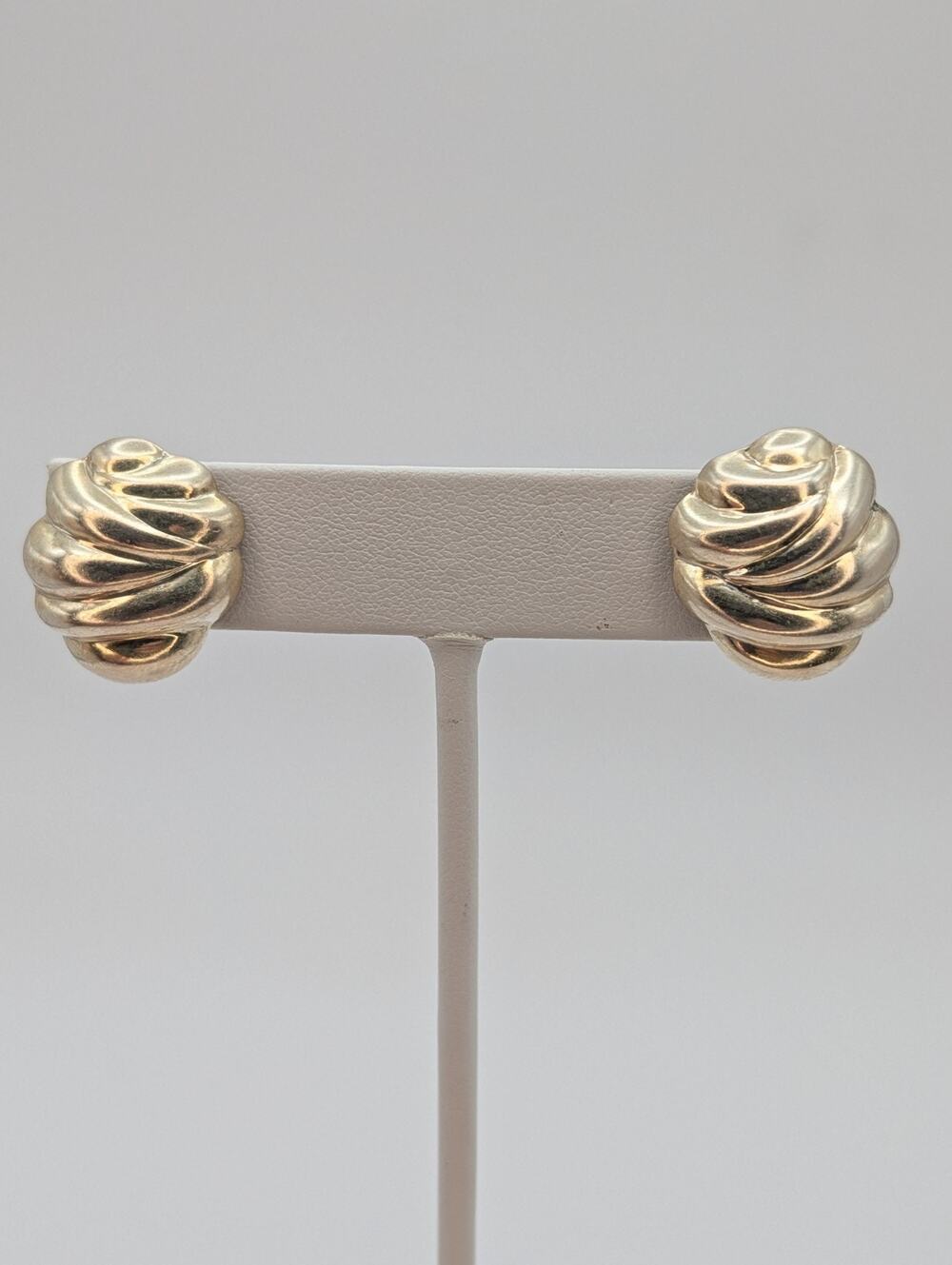 Sterling Silver 925 Puffy 3D Swirl Earrings Marked CNA 925